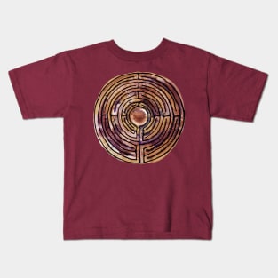 Watercolor Labyrinth Earth Tones Kids T-Shirt